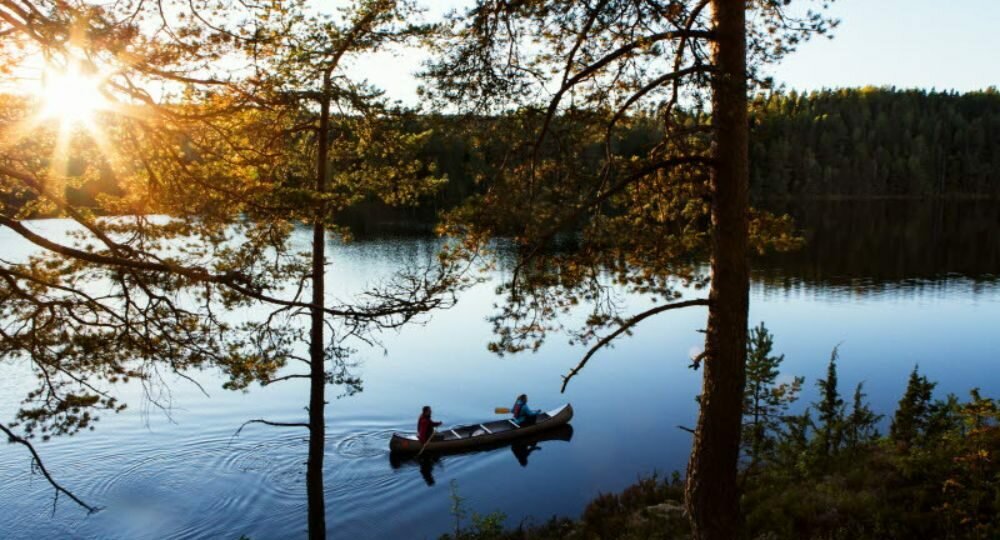 Boat on the water in Dalsland, Sweden