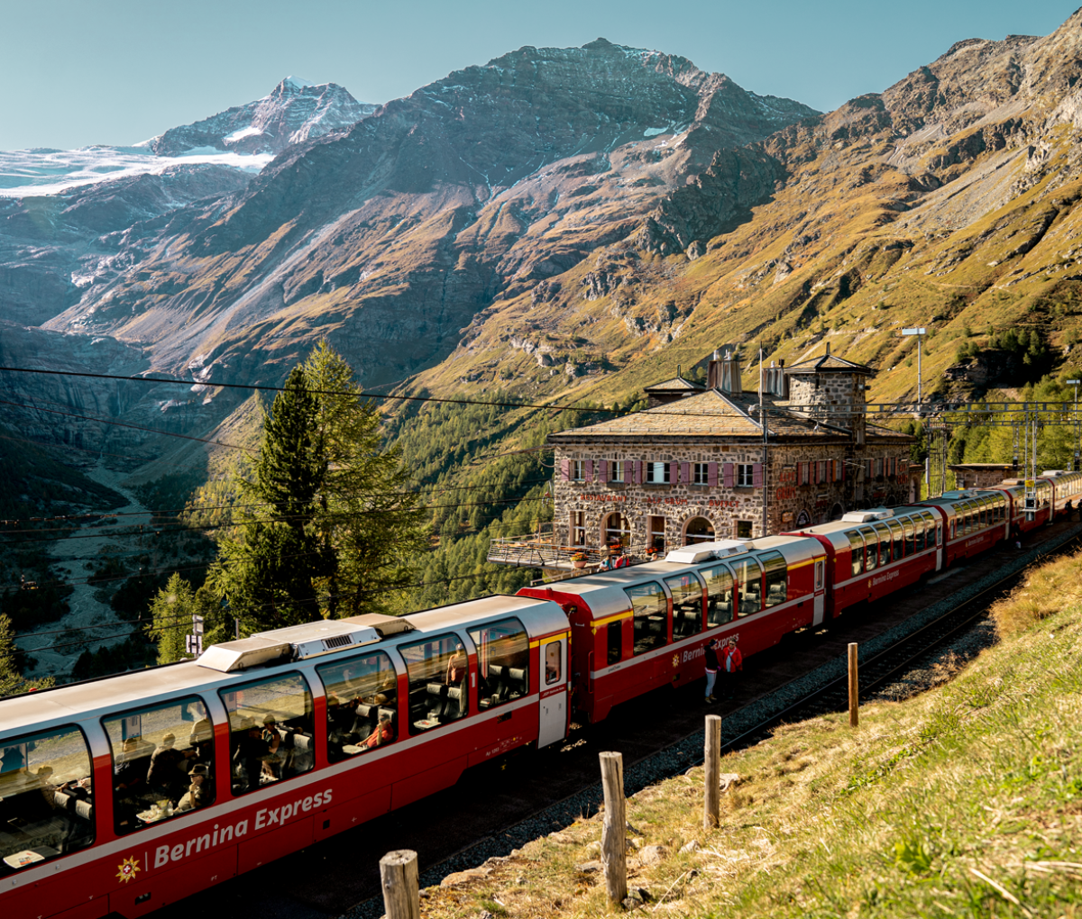 Bernina Express, Alps, Switzerland