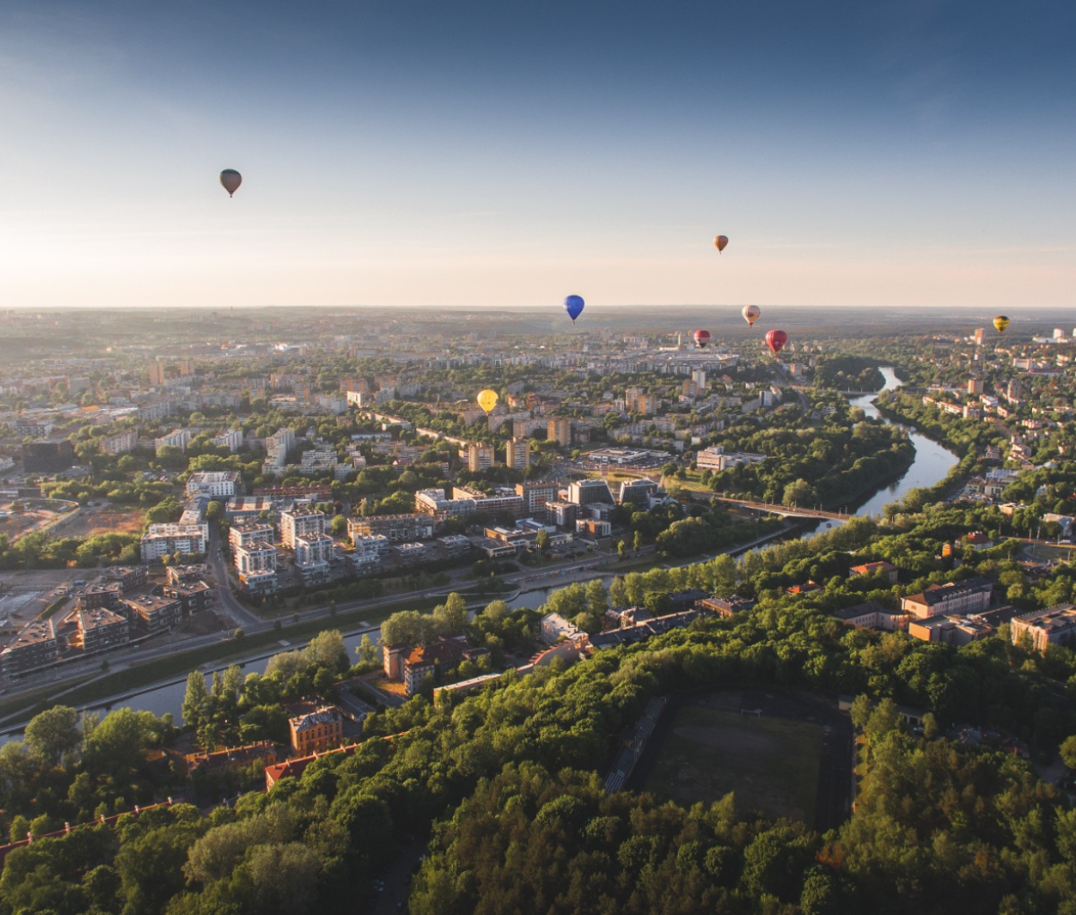 Hot air balloons in Vilnius, Lithuania