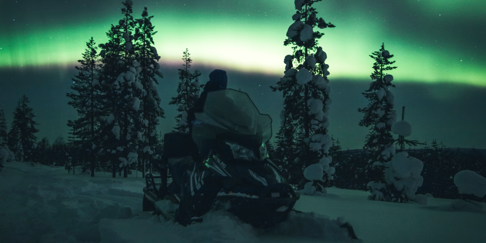 Rovaniemi snowmobile Northern Lights Finland Journeys 10Jan24