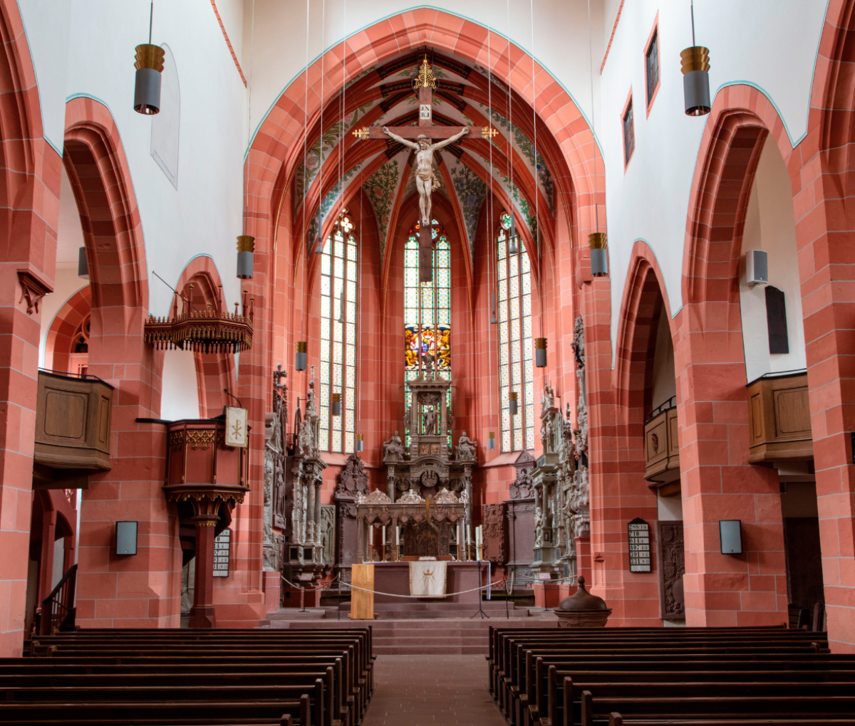 Inside of Stiftskirche Collegiate, Wertheim, Germany