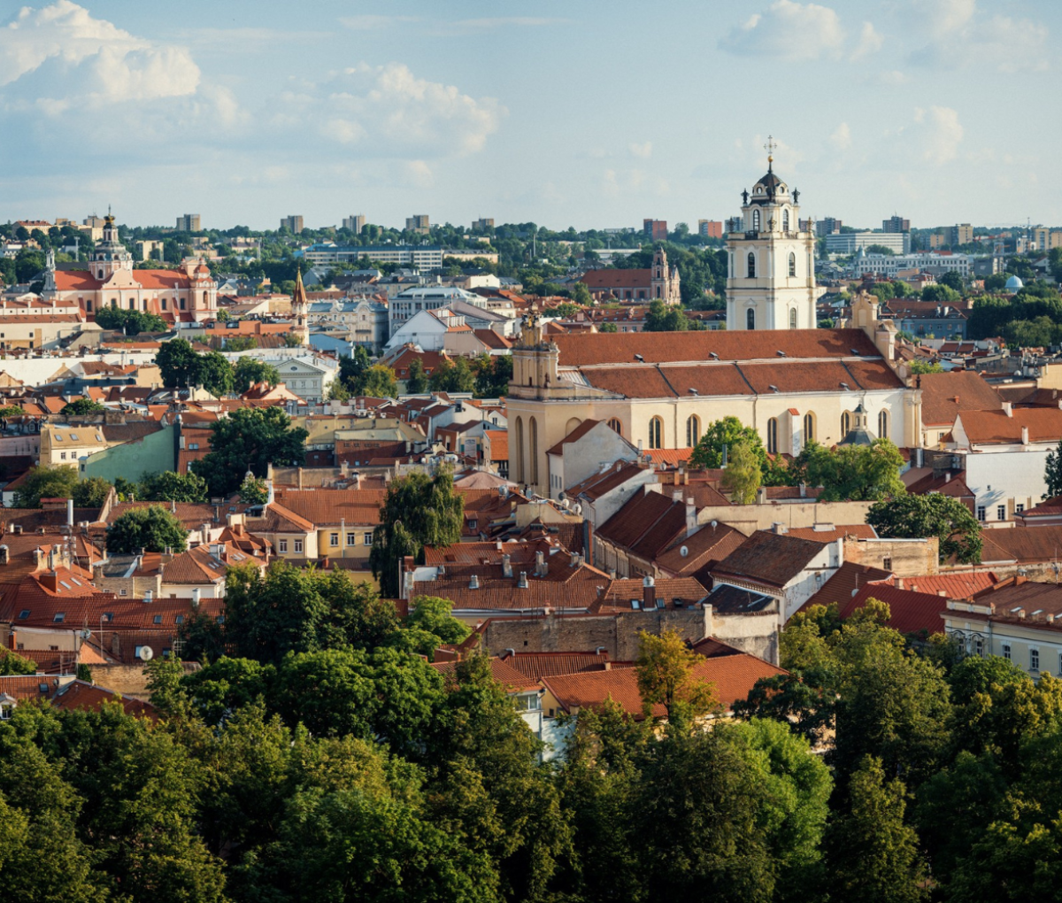 Daytime during summer in Vilnius, Lithuania