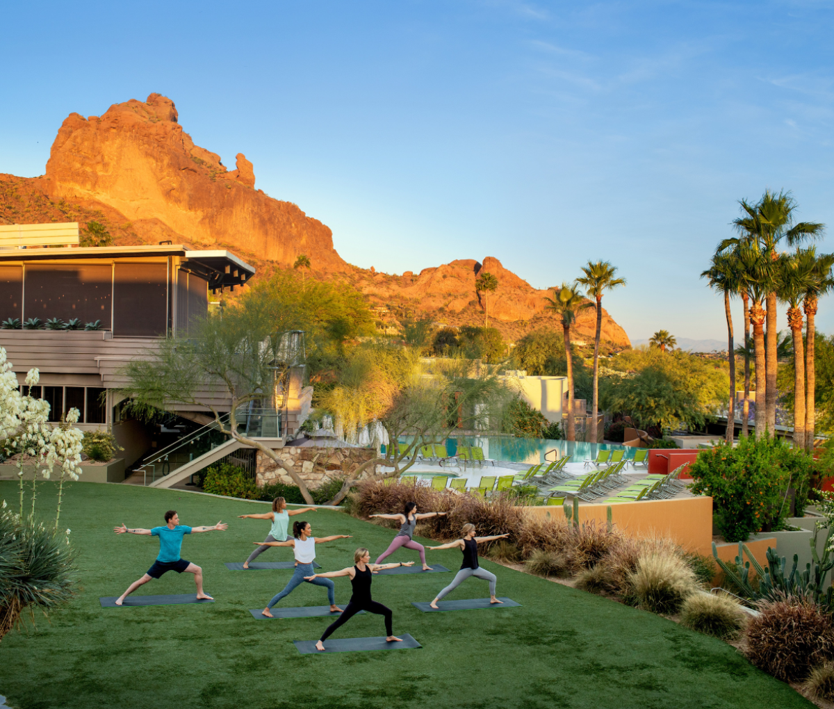 A yoga class at a resort in Scottsdale, Arizona